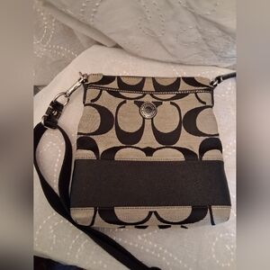 Coach Black and Gray Adjustable Crossbody Bag